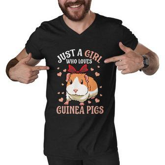 Just A Girl Who Loves Guinea Pigs Lover Mom Girls Cavy Meaningful Gift Men V-Neck Tshirt - Thegiftio UK