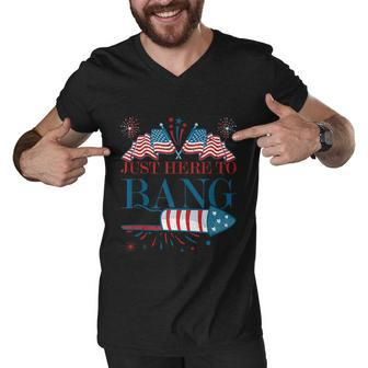 Just Here To Bang Firework 4Th Of July Men V-Neck Tshirt - Monsterry AU