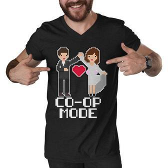 Just Married Co-Op Mode Funny Marriage Men V-Neck Tshirt - Monsterry UK