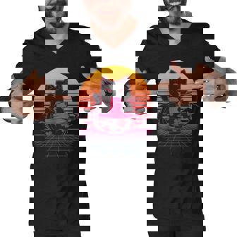 Kawaii Ramen Neko Retro Cat Japanese Noodle Anime Romantic Men V-Neck Tshirt - Thegiftio