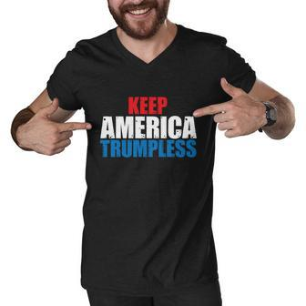 Keep America Trumpless Gift Keep America Trumpless Funny Gift Men V-Neck Tshirt - Monsterry DE