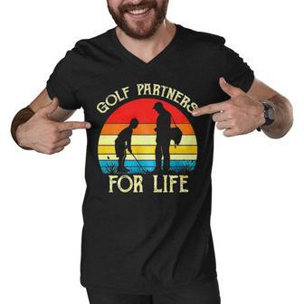 Kids Golfing S Matching Father Son Golf Partners For Life Shirts Fathers Day Gift Idea Vintage Best Friends Shirt Boys Youth Men V-Neck Tshirt - Thegiftio UK