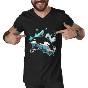 Killer Whale Ocean Lover Gift Idea Men Boys Kids Orca Great Gift Men V-Neck Tshirt - Monsterry AU