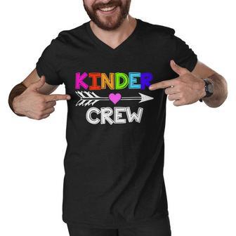 Kinder Crew Kindergarten Teacher Tshirt Men V-Neck Tshirt - Monsterry