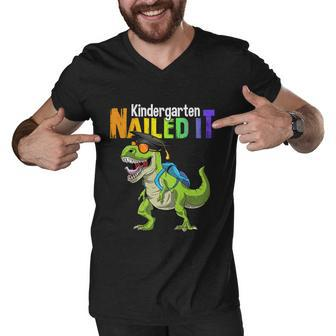 Kindergarten Nailed It Graduation Class Of 2022 Dinosaur Funny Gift Men V-Neck Tshirt - Monsterry AU