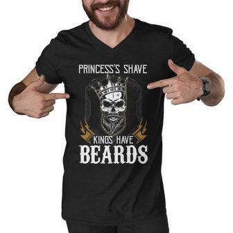 Kings Have Beards Men V-Neck Tshirt - Seseable