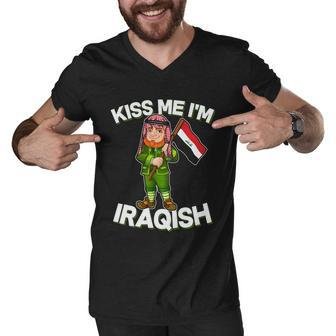 Kiss Me Im Iraqish Men V-Neck Tshirt - Monsterry
