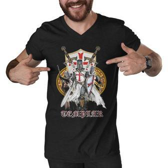 Knight Templar Shirts V2 Men V-Neck Tshirt - Thegiftio UK