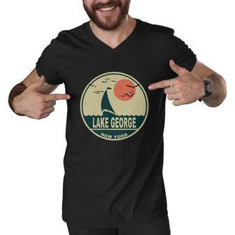 Lake George New York Men V-Neck Tshirt - Monsterry AU
