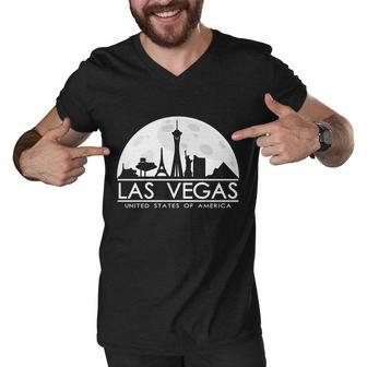 Las Vegas Skyline Tshirt Men V-Neck Tshirt - Monsterry UK