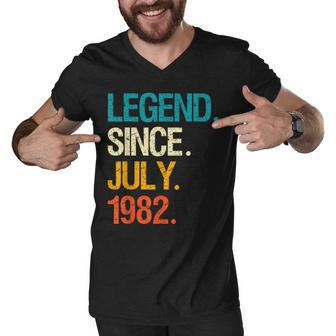 Legend Since July 1982 40 Year Old Bday 40Th Birthday Men V-Neck Tshirt - Seseable