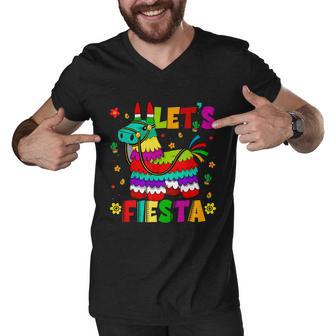 Lets Fiesta Cinco De Mayo Mexican Party Mexico Donkey Pinata Men V-Neck Tshirt - Monsterry UK