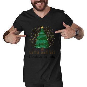 Lets Get Lit Funny Christmas In July Graphic Gift Men V-Neck Tshirt - Monsterry UK