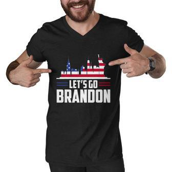 Lets Go Brandon Conservative Usa Flag 4Th Of July Gift Men V-Neck Tshirt - Monsterry DE