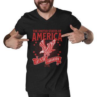 Let’S Go Brandon Usa America Trump 2024 Desantis Men V-Neck Tshirt - Monsterry DE