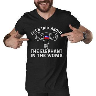 Lets Talk About The Elephant In The Womb Men V-Neck Tshirt - Thegiftio UK