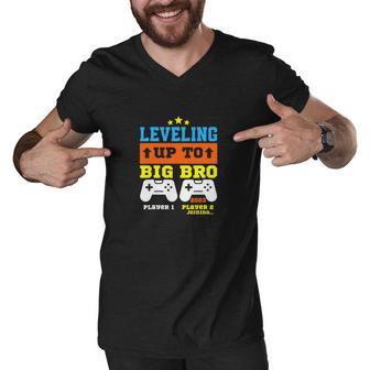 Leveling Up To Big Bro 2023 Pregnancy Announcement Funny Men V-Neck Tshirt - Monsterry DE