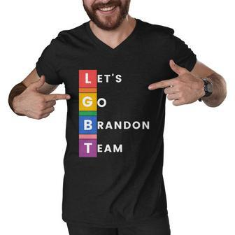 Lgbt Lets Go Brandon Team Funny Men V-Neck Tshirt - Monsterry DE