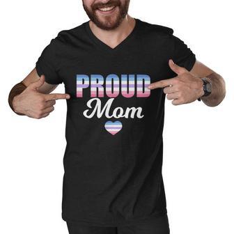 Lgbtq Bigender Flag Heart Proud Mom Mothers Day Bi Gender Meaningful Gift Men V-Neck Tshirt - Monsterry AU