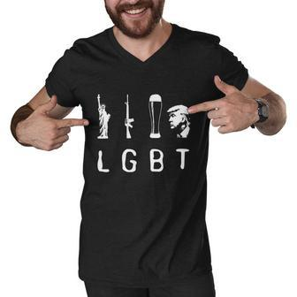 Liberty Guns Beer Trump Shirt Lgbt Gift Men V-Neck Tshirt - Monsterry