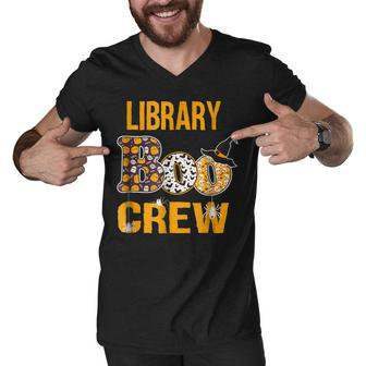 Library Boo Crew Teacher Shirt Halloween Costume Men V-Neck Tshirt - Thegiftio UK
