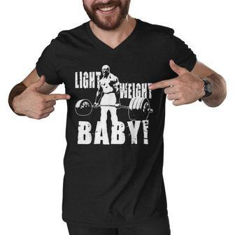 Light Weight Baby - Ronnie Coleman Gym Motivational Men V-Neck Tshirt - Thegiftio UK