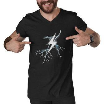 Lightning Thunder Bolt Strike Apparel Boys Girls Men Men V-Neck Tshirt - Thegiftio UK