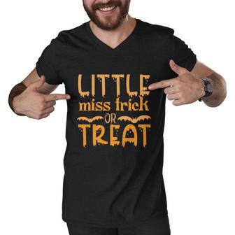 Little Miss Trick Or Treat Halloween Quote Men V-Neck Tshirt - Monsterry CA