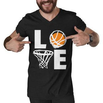 Love Basketball Hoop Tshirt Men V-Neck Tshirt - Monsterry