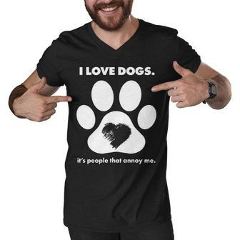 Love Dogs Hate People Tshirt Men V-Neck Tshirt - Monsterry