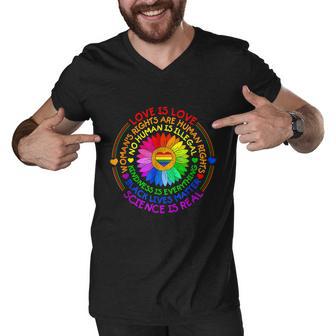 Love Is Love Science Is Real Kindness Is Everything Lgbt Men V-Neck Tshirt - Monsterry AU