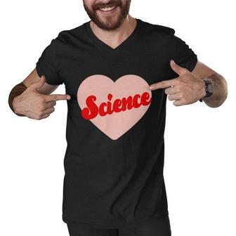 Love Science Retro Heart Men V-Neck Tshirt - Monsterry