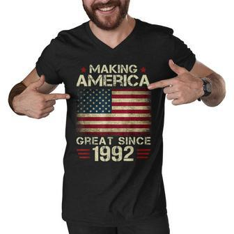 Making America Great Since 1992 Vintage Gifts 30Th Birthday Men V-Neck Tshirt - Thegiftio UK