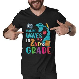 Making Waves In 2Nd Grade Back To School Men V-Neck Tshirt - Monsterry