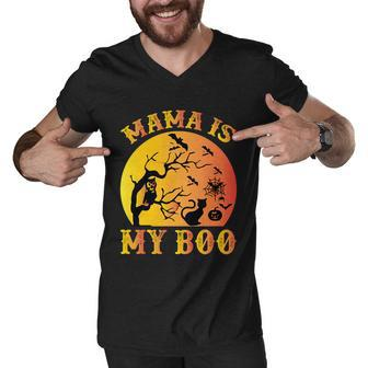 Mama Is My Boo Funny Halloween Quote Men V-Neck Tshirt - Monsterry AU