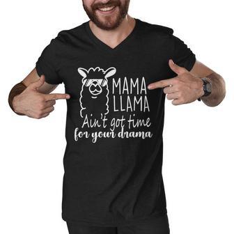 Mama Llama Drama Tshirt Men V-Neck Tshirt - Monsterry