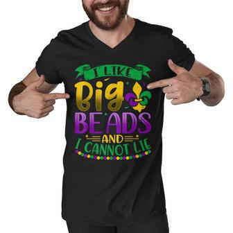 Mardi Gras 2022 I Like Big Beads And I Can Not Lie Men V-Neck Tshirt - Thegiftio UK