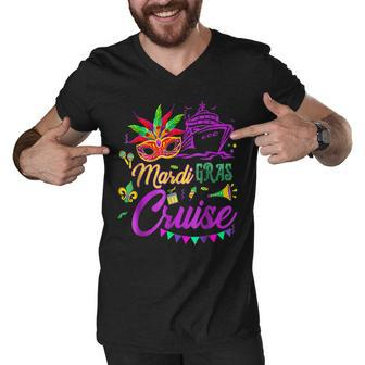 Mardi Gras Cruise Cruising Mask Cruise Ship Party Costume Men V-Neck Tshirt - Thegiftio UK