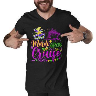 Mardi Gras Cruise Cruising Mask Cruise Ship Party Costume V2 Men V-Neck Tshirt - Thegiftio UK