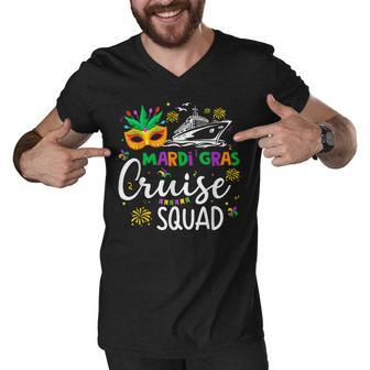 Mardi Gras Cruise Squad 2023 Matching Group Family Vacation Men V-Neck Tshirt - Thegiftio UK