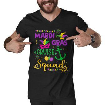 Mardi Gras Cruise Squad 2023 Matching Group Family Vacation V2 Men V-Neck Tshirt - Thegiftio UK