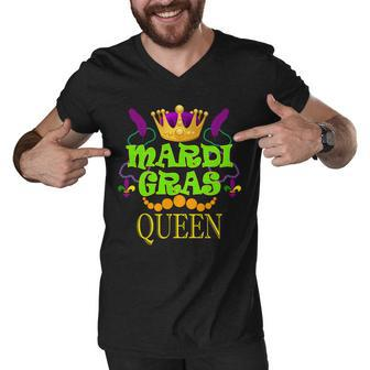 Mardi Gras Queen Graphic Design Printed Casual Daily Basic Men V-Neck Tshirt - Thegiftio UK