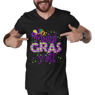 Mardi Gras Yall New Orleans Party T-Shirt Graphic Design Printed Casual Daily Basic Men V-Neck Tshirt - Thegiftio UK