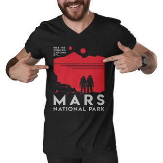 Mars National Park Tshirt Men V-Neck Tshirt - Monsterry