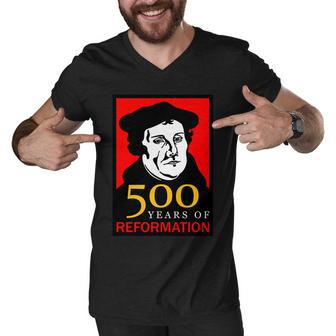 Martin Luther 500 Years Of Reformation Day Men V-Neck Tshirt - Monsterry DE