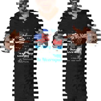 May Live In Usa But My Story Began In Nicaragua Flag Funny Men V-Neck Tshirt | Mazezy