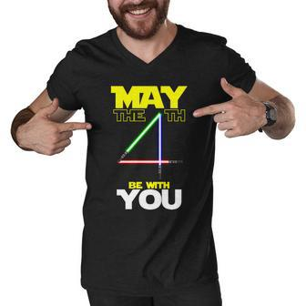May The 4Th Be With You Lightsaber Tshirt Men V-Neck Tshirt - Monsterry UK