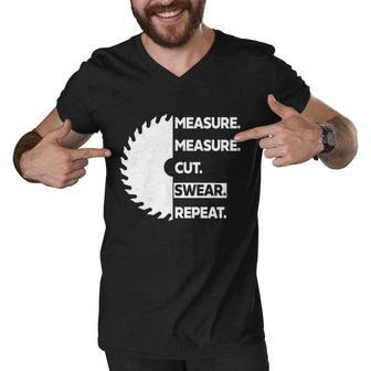 Measure Measure Cut Swear Tshirt Men V-Neck Tshirt - Monsterry