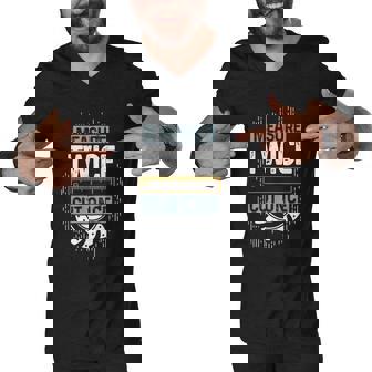 Measure Twice Cut Once Mens Carpenters & Woodworkers Men V-Neck Tshirt - Thegiftio UK