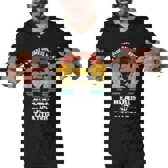 Mens Awesome Dads Have Beards And Tattoos Funny Fathers Day Men V-Neck Tshirt - Thegiftio